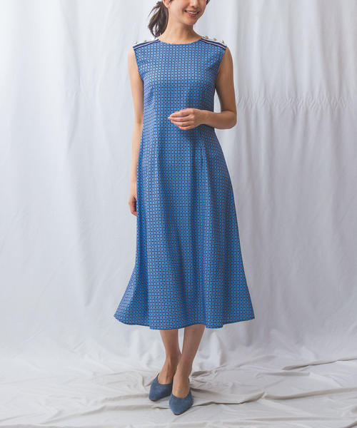 NARACAMICIE（ナラカミーチェ） ワンピース 「NALACARA」肩釦プリント