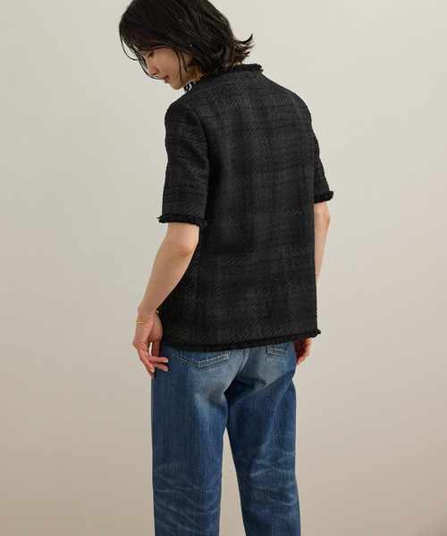 ⭐️LUXXM麻100%ブラックハーフコート⭐️お買い得 ハーフコート レディース ブランド（素材：麻、リネン）の