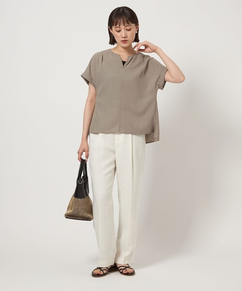「green label relaxing」 長袖ブラウス FREE モカ レディース green label relaxing / グリーンレーベル リラクシング