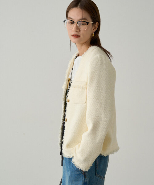 Loungedress（ラウンジドレス） ツイードジャケット FREE ベージュ