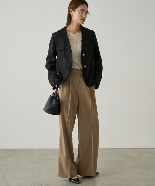 Loungedress（ラウンジドレス） ツイードジャケット FREE ベージュ