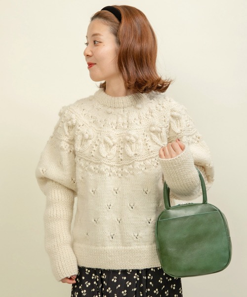 ニット セーター ネパールギルボックス 求心もよう編みプルオーバー レディース CHILD WOMAN ニット セーター ネパールギルボックス 求心もよう