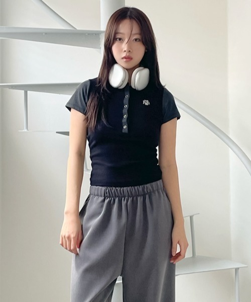 tシャツ A'GEM/9 × .kom 「muah muah/ムーアムーア」Semi-open logo short sleeve t-shirt /の画像