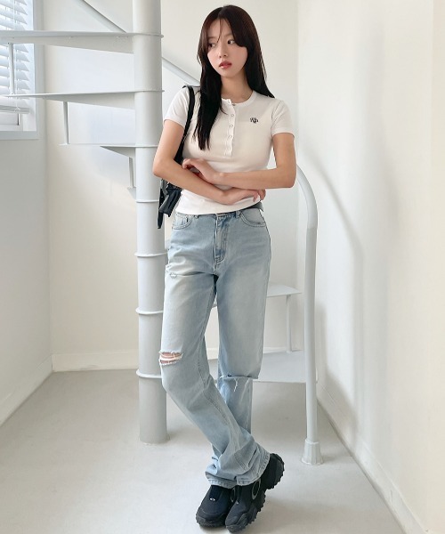 tシャツ A'GEM/9 × .kom 「muah muah/ムーアムーア」Semi-open logo short sleeve t-shirt /の画像