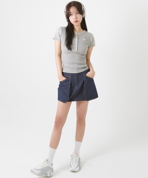 tシャツ A'GEM/9 × .kom 「muah muah/ムーアムーア」Semi-open logo short sleeve t-shirt /の画像