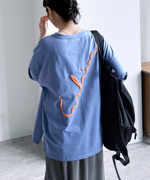 tシャツ ロゴプリントプレーティングBIG Tシャツ レディース human woman tシャツ ロゴプリントプレーティングBIG Tシャツ