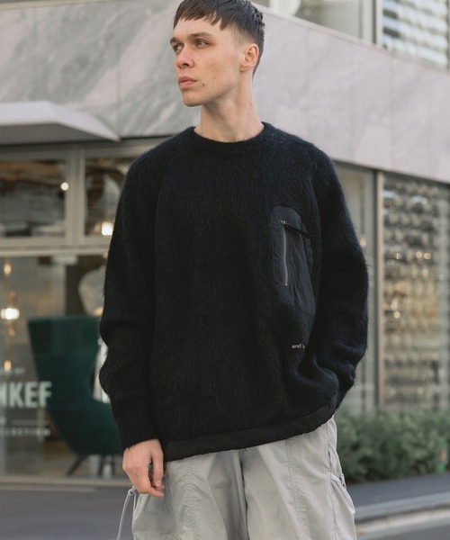and wander／アンドワンダー　mohair wool sweater Mohair Wool Sweater - Black – Standard & Strange