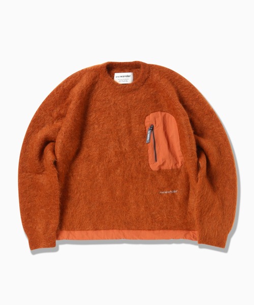 and wander／アンドワンダー　mohair wool sweater and wander（アンドワンダー） ニット セーター Mohair Wool Sweater