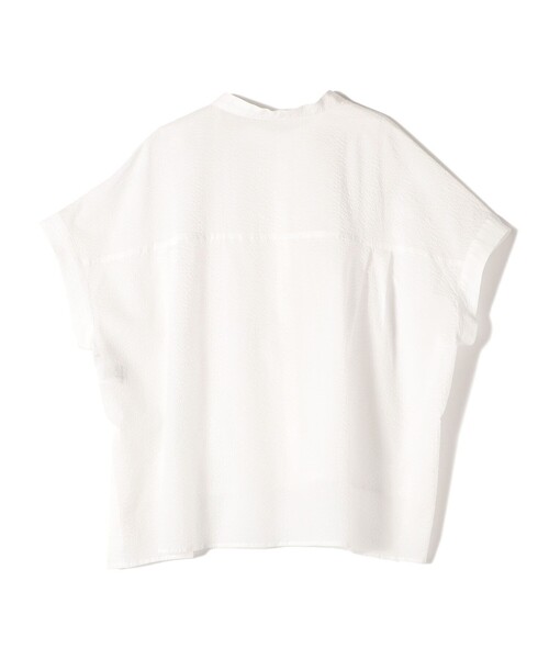 SHIPS（シップス） ブラウス シャツ 「手洗い可能」サッカー 裾