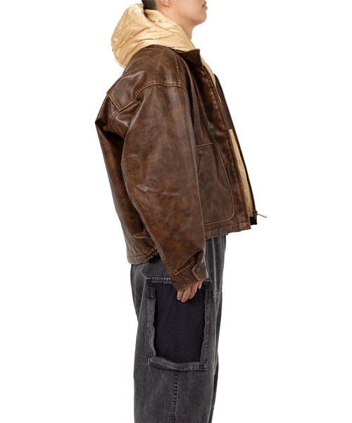 ジャケット・アウター beauty:beast Leather M65Military Jacket MAISON MIHARA YASUHIRO（メゾン ミハラヤスヒロ） ブルゾン アウター