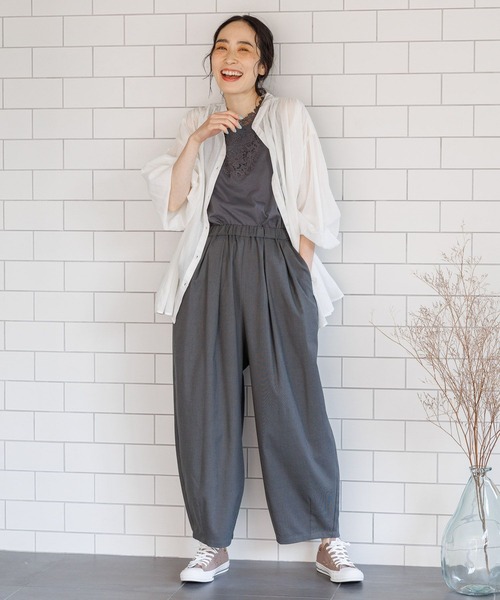 studioCLIPカーキ ガウチョパンツ ゴムウエスト 楽天市場】【SALE／30%OFF】ワイドタックガウチョパンツ[プチ