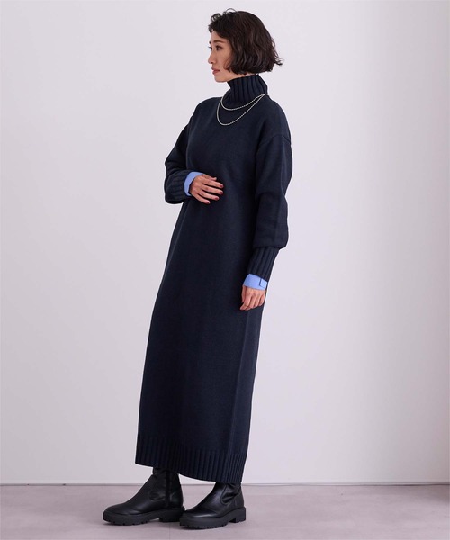 ur's ワンピース タートルネックIラインニットワンピース : ZOZOTOWN