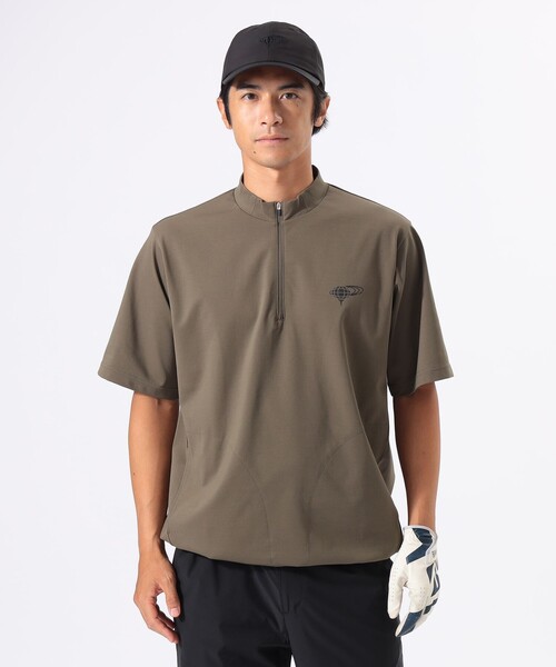BEAMS GOLF ショートスリーブ プルオーバーシャツ XLモックネック BEAMS GOLF tシャツ ORANGE LABEL / ハーフジップ 裾ドロー
