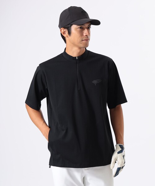 BEAMS GOLF ハーフジップシャツ L ネイビー BEAMS GOLF tシャツ ORANGE LABEL / ハーフジップ 裾ドロー