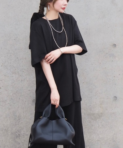 オーダー確認用 背中側 tシャツ 半袖 back zipper oversize tops /バックファスナークルー