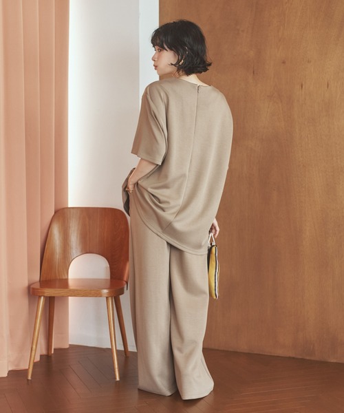 tシャツ 半袖 back zipper oversize tops /バックファスナークルー