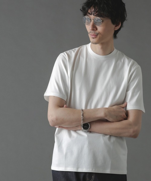 「NANO universe」 半袖Tシャツ S ネイビー メンズ