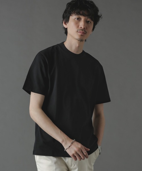 「NANO universe」 半袖Tシャツ S ネイビー メンズ