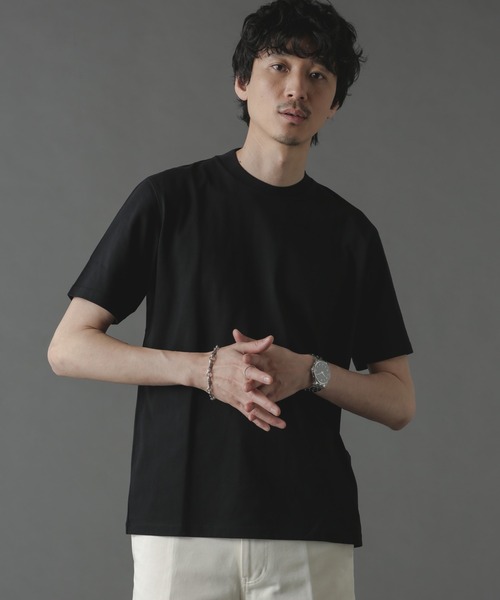 「NANO universe」 半袖Tシャツ S ネイビー メンズ