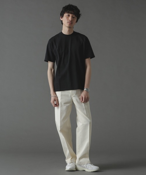 「NANO universe」 半袖Tシャツ S ネイビー メンズ