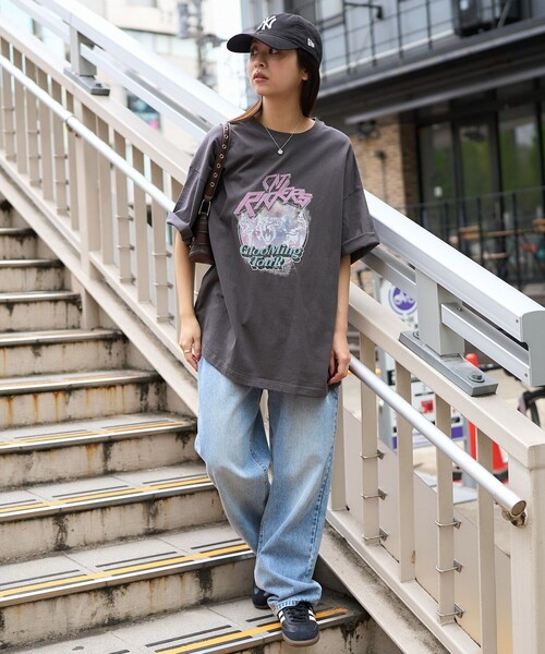 「PUBLUX」 「bohemian chop」半袖Tシャツ S チャコールグレー レディース