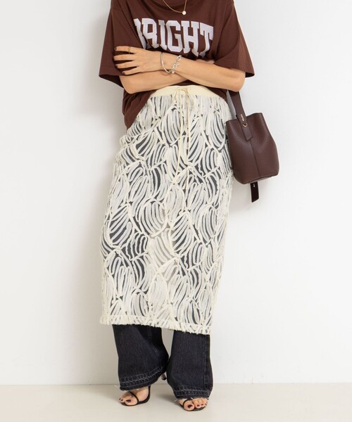 Rie Miller（リエミラー） スカート 「セットアップ対応」チュール刺繍