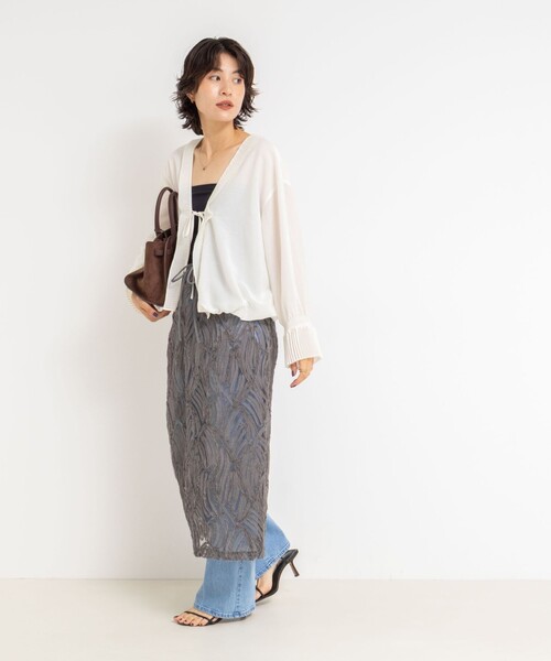 Rie Miller（リエミラー） スカート 「セットアップ対応」チュール刺繍