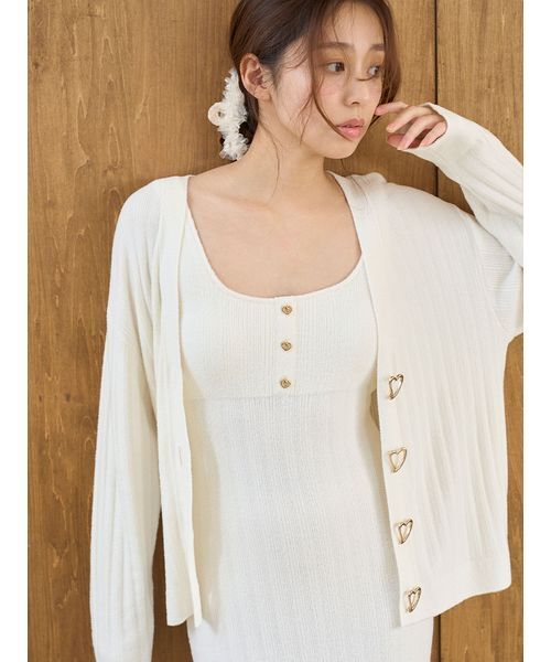 SNIDEL HOME パジャマ ルームウェア 「Creamy」ハートボタン