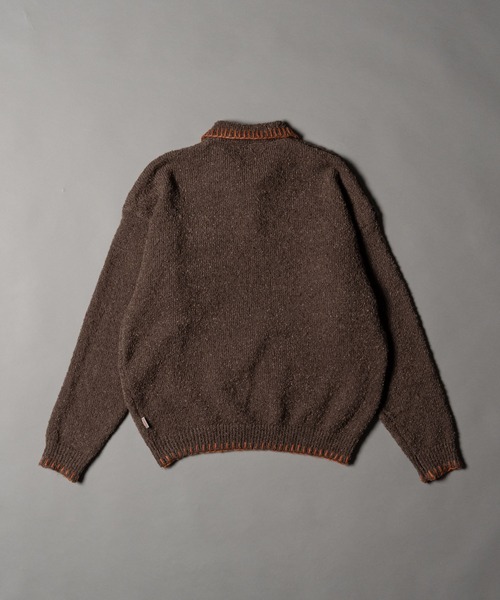 トップス KNIT POLO SHIRT CIVVY. セーター ニット Stiched Knit Polo Top - ステッチニットポロ