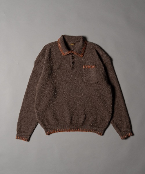 CIVVY. セーター ニット Stiched Knit Polo Top - ステッチニットポロ