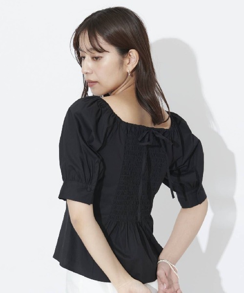 「AND COUTURE」 半袖ブラウス MEDIUM オフホワイト レディース_画像3