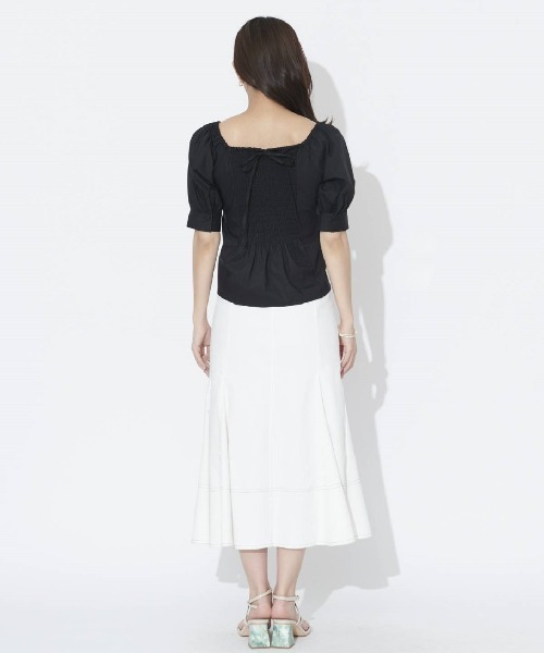 「AND COUTURE」 半袖ブラウス MEDIUM オフホワイト レディース_画像6