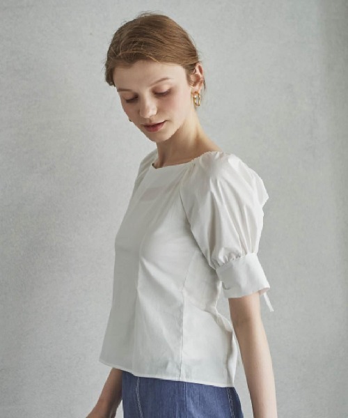 「AND COUTURE」 半袖ブラウス MEDIUM オフホワイト レディース_画像8