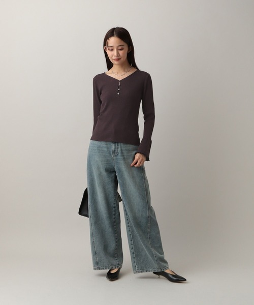 極美品＊アドーア フレアスリーブニットプルオーバー 38 ブラウン クルーネック 楽天市場】【期間限定：3,980円→2,599円！】 フレア袖 ニット