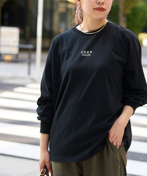 coen（コーエン） tシャツ COEN（コーエン）ロゴ刺繍UNI ロンT