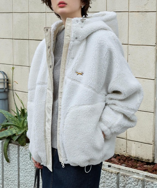 ブルゾン アウター PENNEYS/ペニーズ 別注 THE FOX ロゴ ワンポイント刺繍 ドロスト オーバーサイズボアブルゾン レディース メンズ | MONO-MART | 21