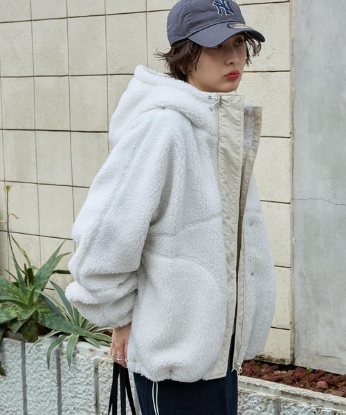 ブルゾン アウター PENNEYS/ペニーズ 別注 THE FOX ロゴ ワンポイント刺繍 ドロスト オーバーサイズボアブルゾン レディース メンズ | MONO-MART | 23