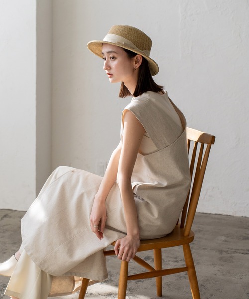 「VitaFelice」 ストローハット FREE ライトベージュ レディース_画像5