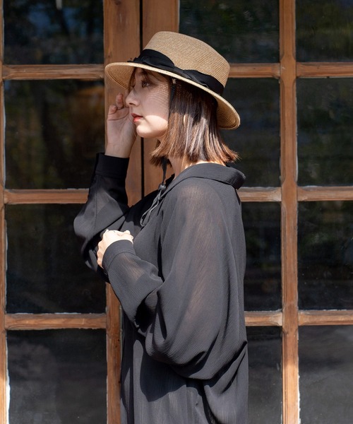 「VitaFelice」 ストローハット FREE ライトベージュ レディース_画像7