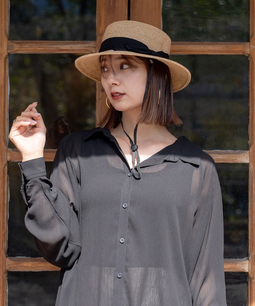 「VitaFelice」 ストローハット FREE ライトベージュ レディース_画像8