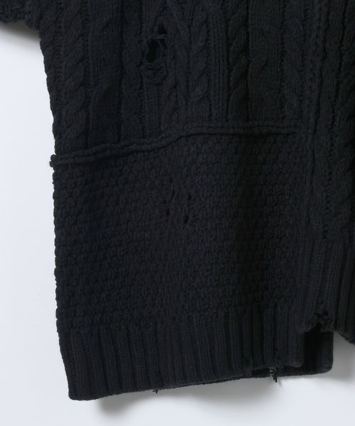 JEANASIS（ジーナシス） ニット セーター リメイクライクケーブルプル