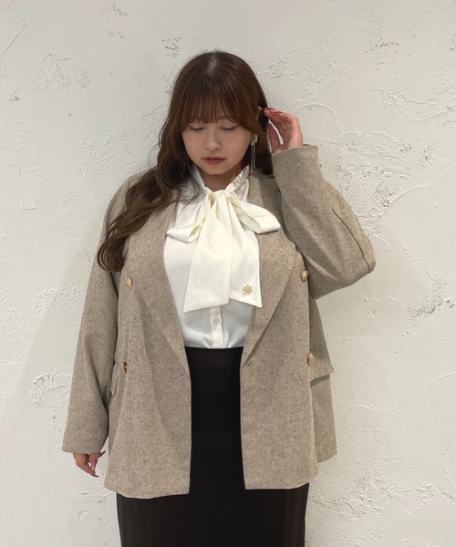 Louiosy（ルオシー） ブラウス シャツ 「大きいサイズ」チャーム付き