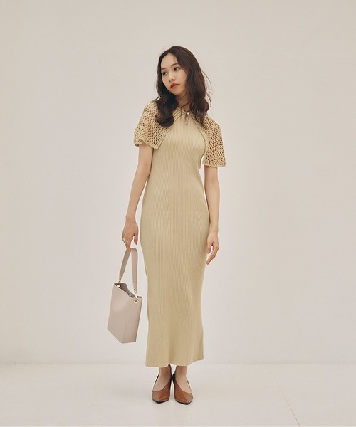 「RANDEBOO」 ノースリーブワンピース FREE ベージュ レディース_画像3