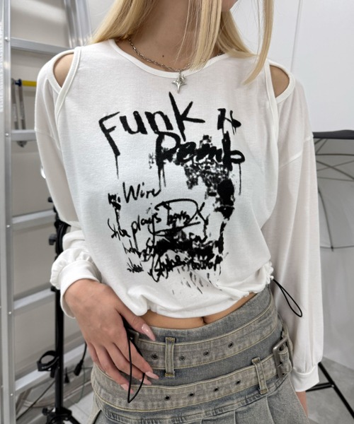 tシャツ オープンショルダ−FunkロンT レディース : ZOZOTOWN Yahoo!店