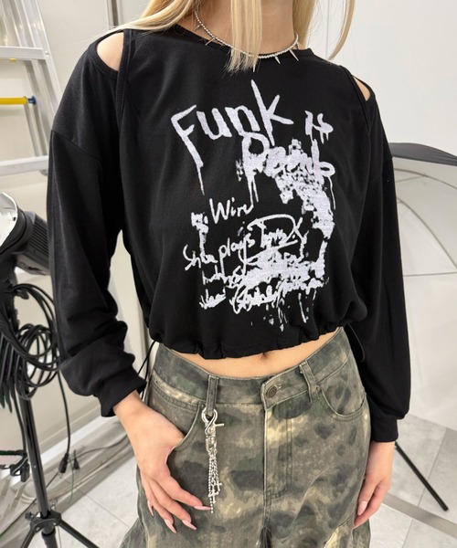 tシャツ オープンショルダ−FunkロンT レディース : ZOZOTOWN Yahoo!店