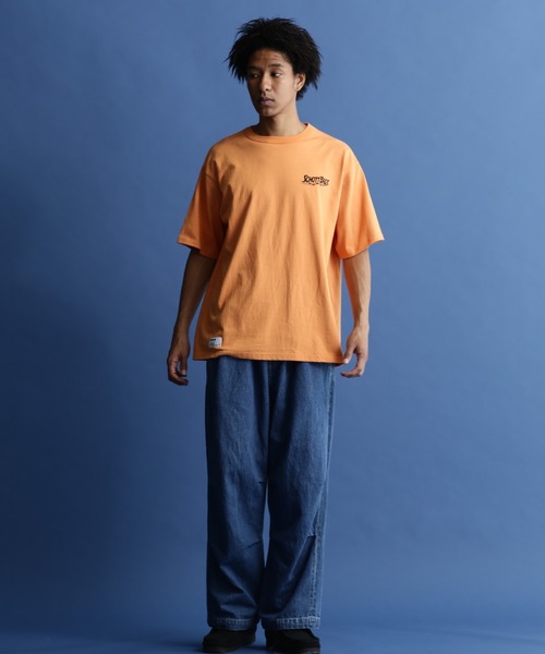 Schott N.Y.C（ショット） 「schott」 半袖Tシャツ L オレンジ メンズ