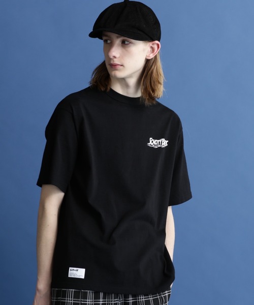 Schott N.Y.C（ショット） 「schott」 半袖Tシャツ L オレンジ メンズ