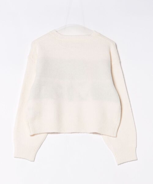 ニット セーター 「ハートロゴ×ショート丈」レディース ニットプル