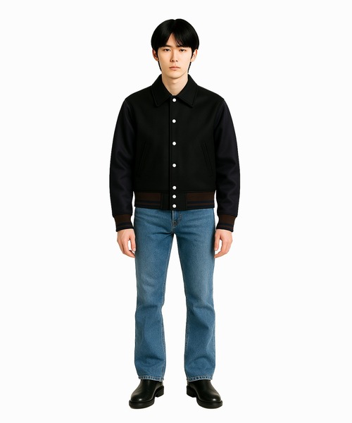 スタジャン 「FACTOTUM」 SUPER110`s Melton Stadium blouson メンズ レディースの画像