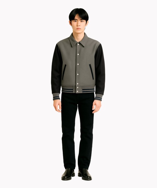 スタジャン 「FACTOTUM」 SUPER110`s Melton Stadium blouson メンズ レディースの画像